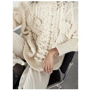 NWOT Zara limited cream sweater w/ crochet trim S